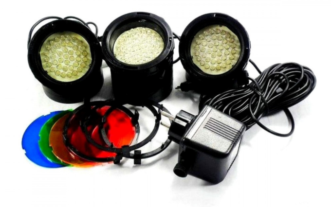 Комплект подсветка Jebao PL1 LED подводная/надводная 12 V, 1,6 W со светодиодами, 4 цветных фильтра